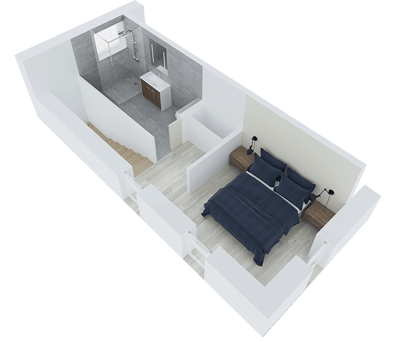 Les maisons et appartements 5 Plan 3D maison étage le domaine des diamants blancs croix