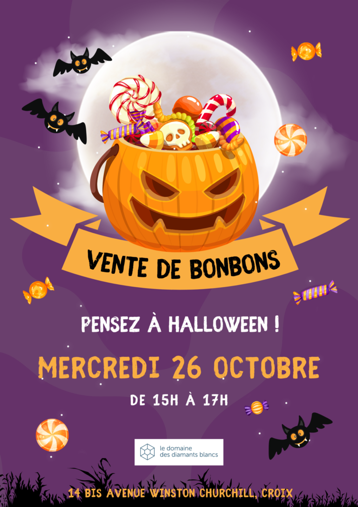 Purple And Orange Happy Halloween Spooky Party Flyer